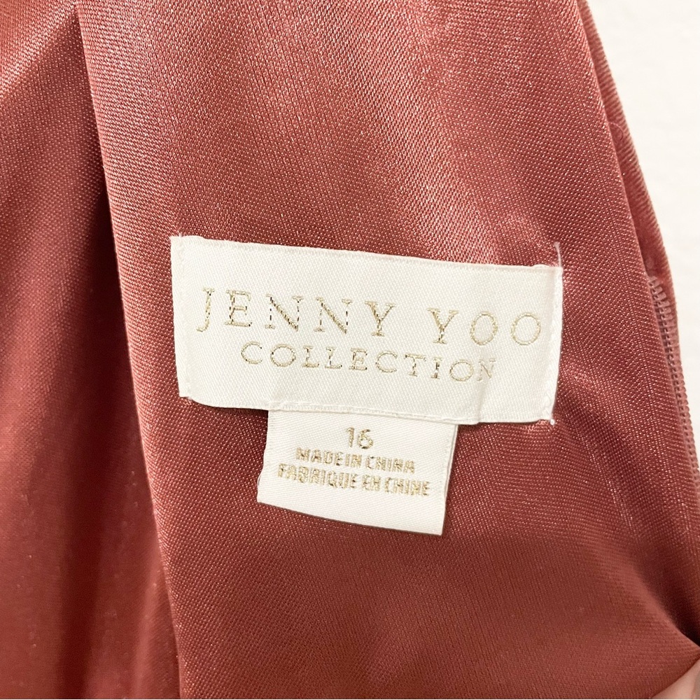 NWT BLHDN JENNY YOO COLLECTION Logan Velvet Gown in English Rose Size 16 - Picture 5 of 7